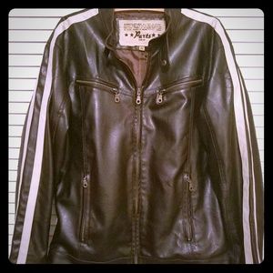 Mens PARTS Black Biker Jacket-M- Surplus Apparel